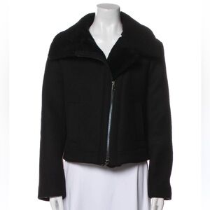 Vince Wool Black Bomber Jacket